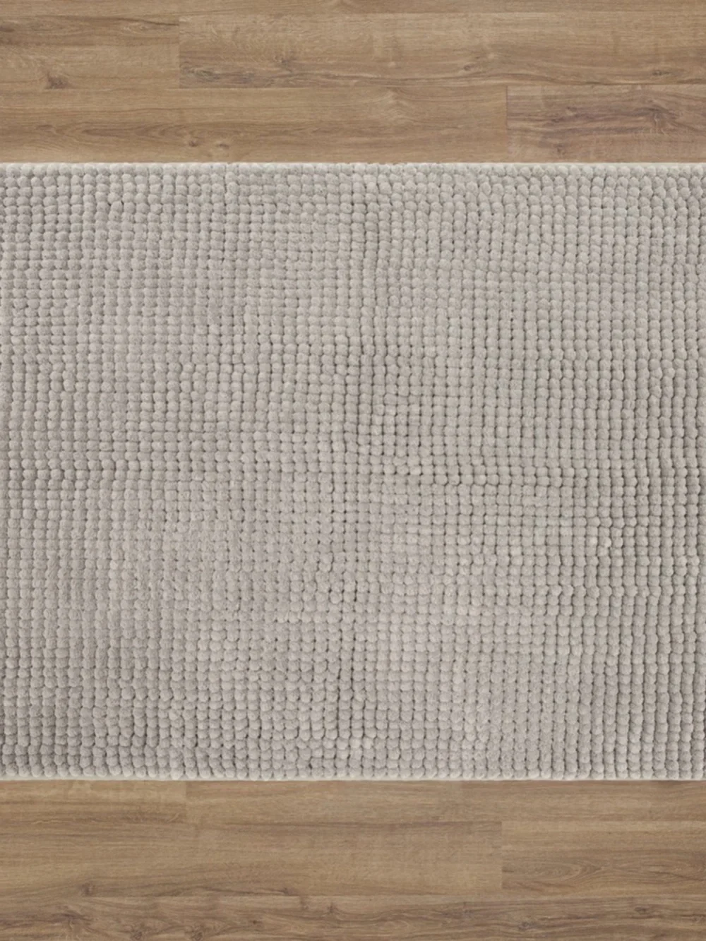 Plush Gray Chenille Bath Mat